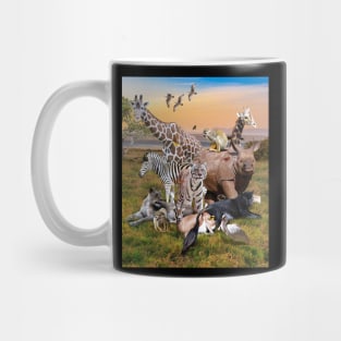 Desert African Animal Animals Group Scene Mug